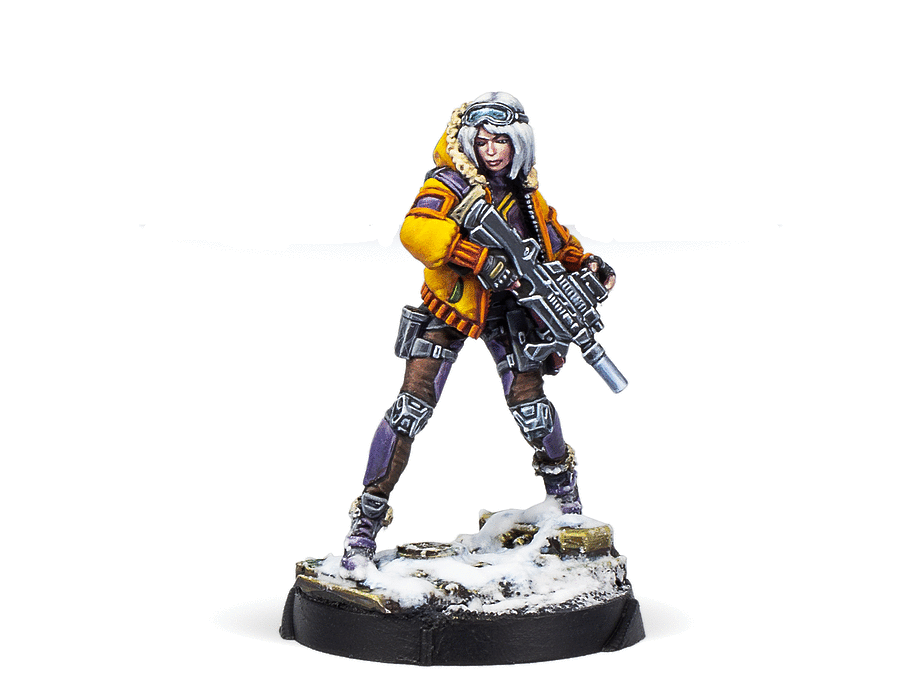 Infinity NA2 Oktavia Grímsdóttir, Icebreaker Harpooner Miniature Game Figure - Corvus Belli