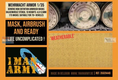 OMA35GEN440 1:35 1Man Army Masks: Wehrmacht Armor - Balkenkreuz Stencil (10 Heights / 4.0-9.5mm)