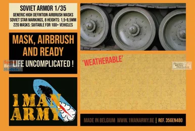 OMA35GEN480 1:35 1Man Army Masks: Soviet Armor - Soviet Star Markings (8 Heights / 1.5-8.5mm)