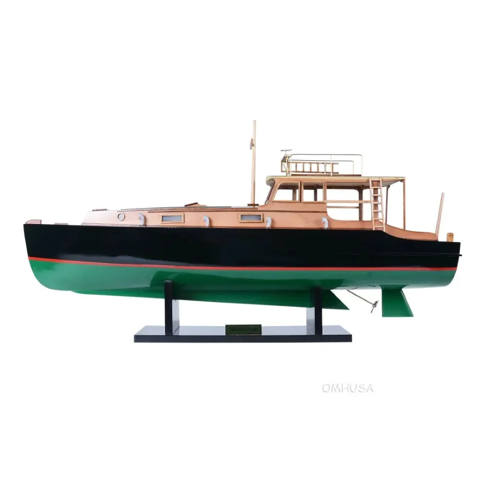 Old Modern Handicrafts Hemingway Pilar Wooden Fishing Boat Model