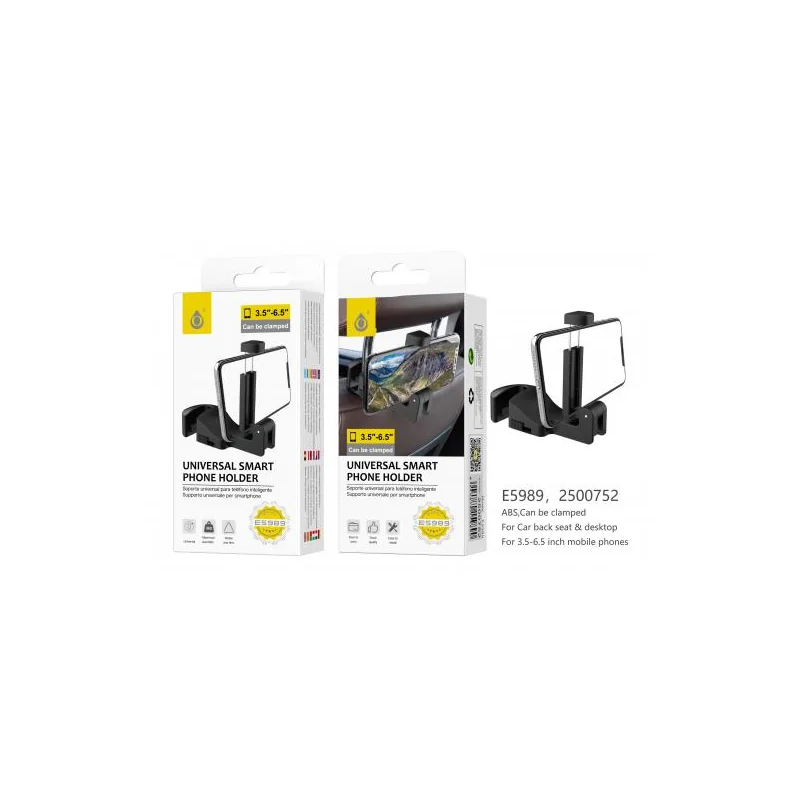 Universal Car Headrest Cell Phone Holder -Black-E5989