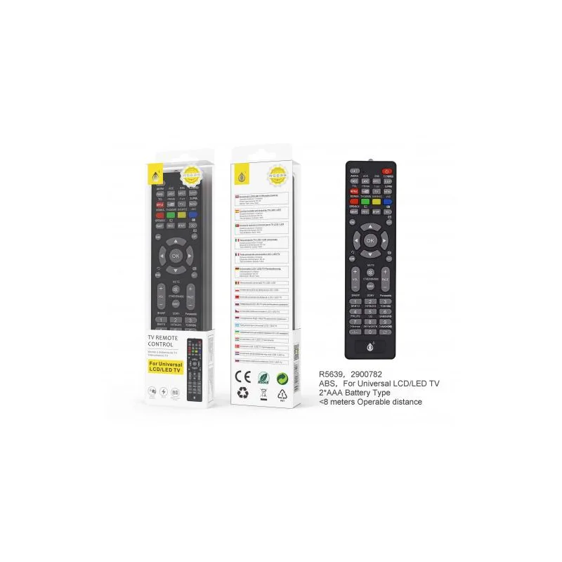 Universal Remote Control for LCD/LED TV - R5639 - 8m Control - Black
