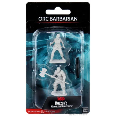 Wizkids 90145 Dungeons & Dragons Nolzur`s Marvelous Unpainted Miniatures: Orc Barbarian Female