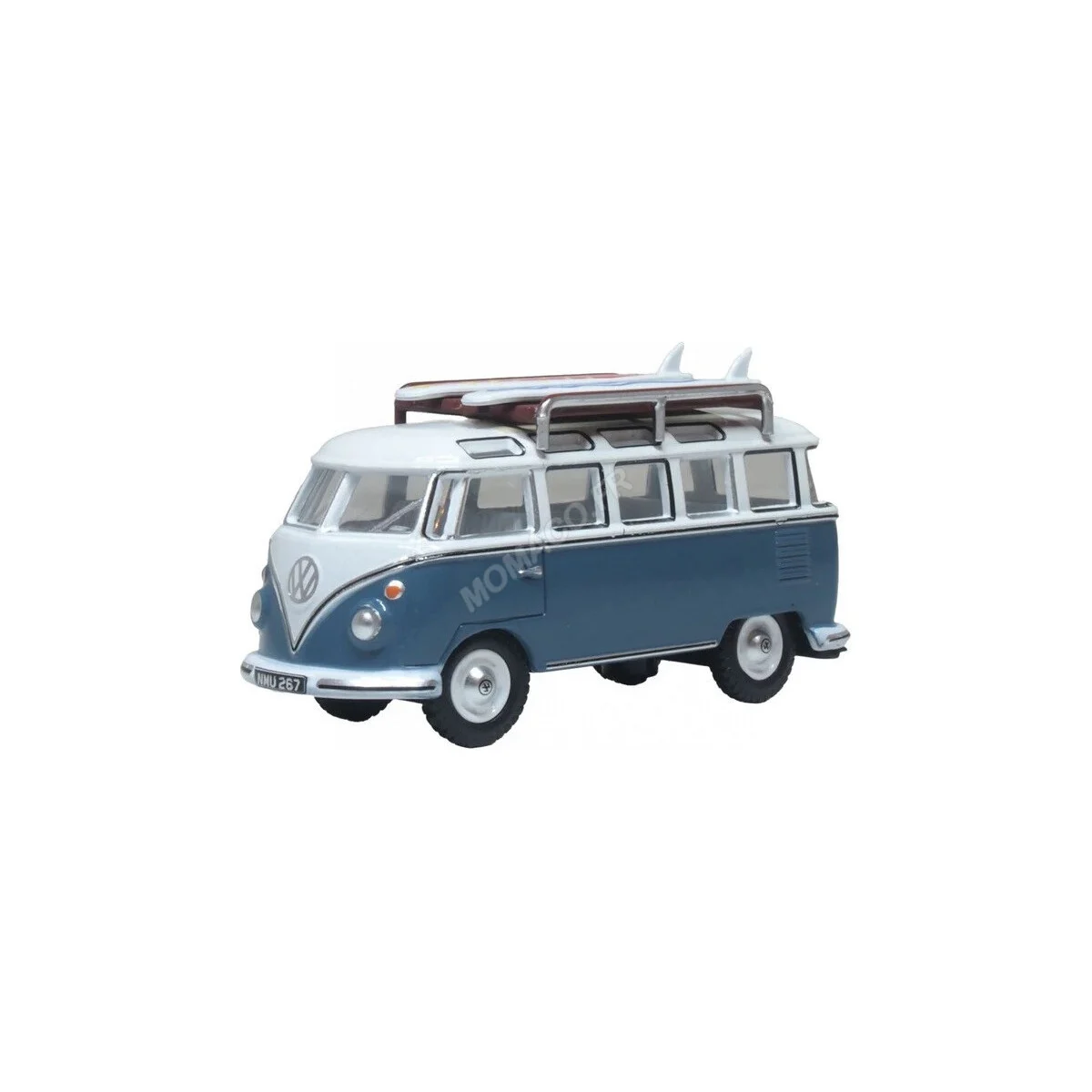 Volkswagen t1 samba bus with blue surfboards Die Cast - OXFORD