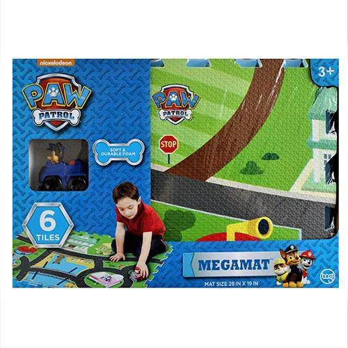 Paw Patrol - 6 Tiles - 28 x 19 Inch - Mega Floor Mat with Vehicle
