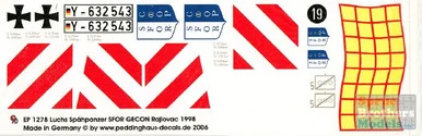 PDH1278 1:16 Peddinghaus Decals - Luchs Recce Tank Gecon SFOR Rajiovac 1998
