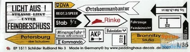 PDH1511 1:35 Peddinghaus Decals - Roadsigns Russia No 3