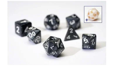 Sirius Dice 0001-01 Pearl Grey/Black Acrylic Dice Set