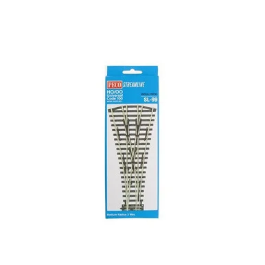 PECO SL-99 HO Code 100 3 Way Turnout Medium Insulfrog