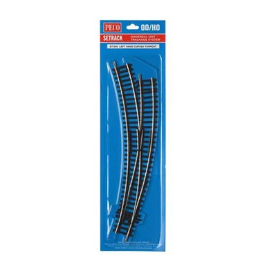PECO ST-245 HO Setrack Code 100 Left Hand Curved Turnout
