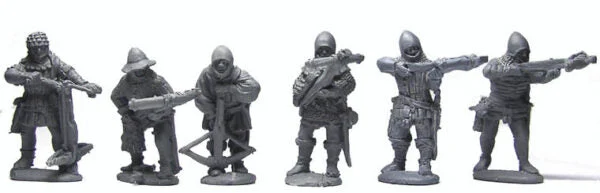 Perry Miniatures Agincourt Crossbowmen Shooting & Loading 28mm Scale Model Metal Figures