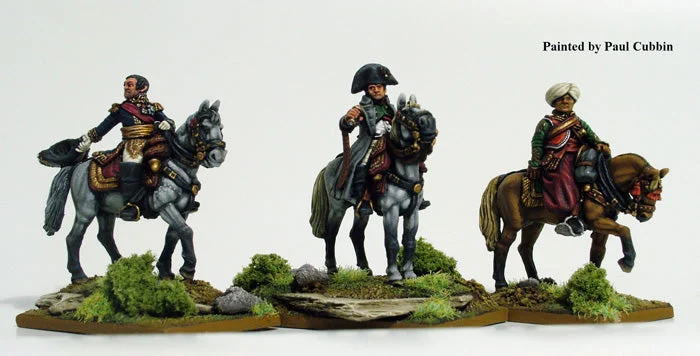 Napoleonic French Napoleon and Staff Mounted, 28 mm Scale Model Metal Figures - Perry Miniatures