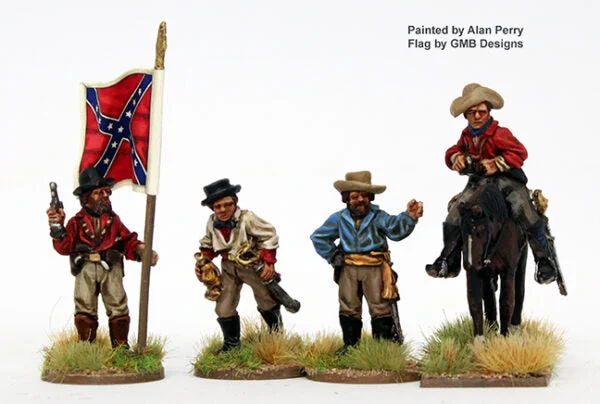 Perry Miniatures American Civil War Confederate Dismounted Cavalry Command 28mm Scale Metal Figures