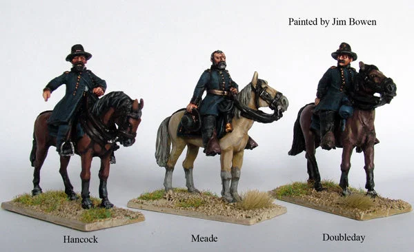 American Civil War Union Mounted Commanders (Meade, Hancock, Doubleday), 28mm Scale Metal Figures - Perry Miniatures