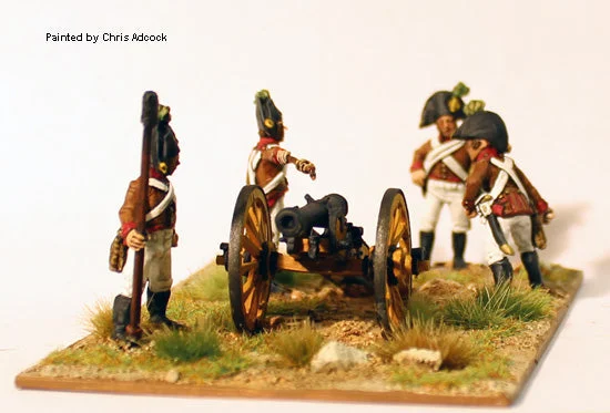 Napoleonic Austrian Artillery 6 Pounder, 28 mm Scale Model Metal Figures - Perry Miniatures
