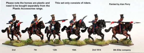 Perry Miniatures Napoleonic Duchy of Warsaw Uhlans Charging Levelled Lances 28mm Scale Model Metal Figures