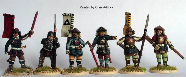 Perry Miniatures Samurai (1550–1615) Ashigaru Command Standing 28mm Scale Metal Figures