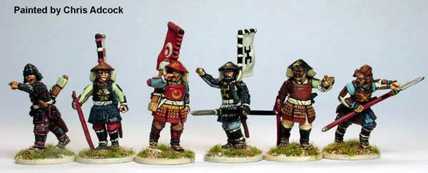 Perry Miniatures Samurai (1550–1615) Ashigaru Command 28mm Scale Metal Figures