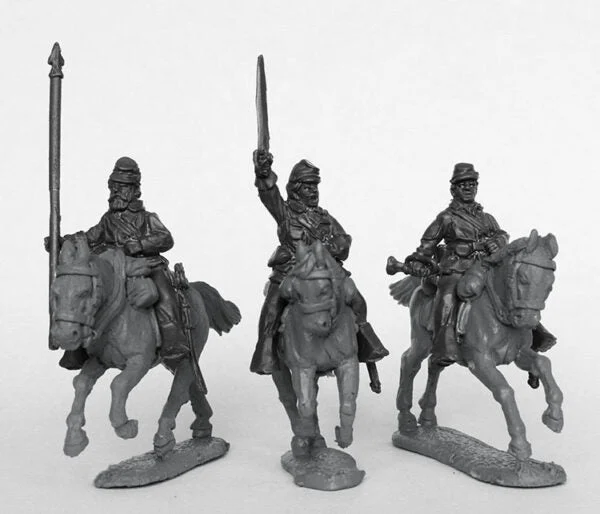 Perry Miniatures American Civil War Union Cavalry Command in Sack Coats Galloping 28mm Metal Figures