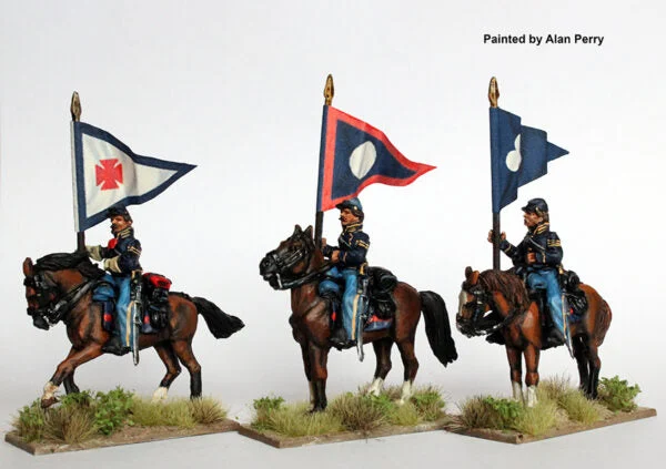 American Civil War Union Mounted Standard Bearers 28mm Scale Metal Figures - Perry Miniatures