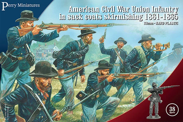 Perry Miniatures American Civil War Union Infantry in Sack Coats Skirmishing 1861–1865 28mm Plastic Figures