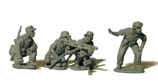 German WW2 MG34 and Crew, 28 mm Scale Model Metal Figures - Perry Miniatures