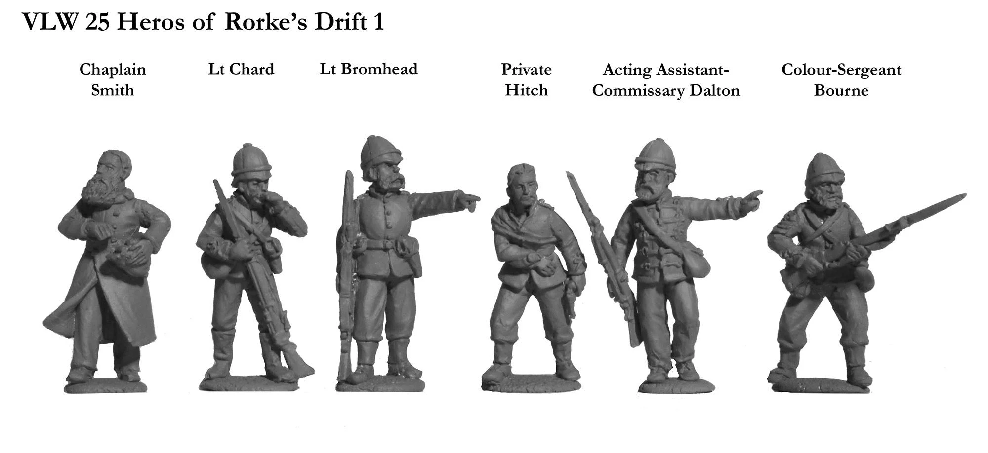 Perry Miniatures Victoria’s Little Wars Zulu War Rorke’s Drift Heroes 1, 28mm Scale Metal Figures