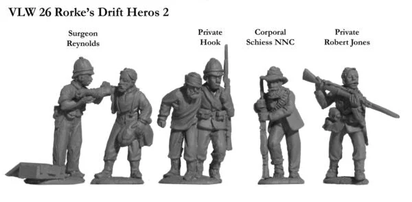 Perry Miniatures Victoria’s Little Wars Zulu War Rorke’s Drift Heroes 2, 28mm Scale Metal Figures