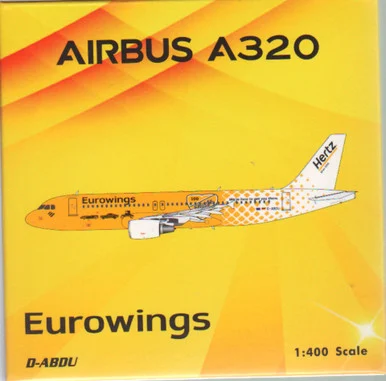 PHX04287 1:400 Phoenix Model Eurowings Airbus A320-200 Reg #D-ABDU 'Hertz Livery' (pre-painted/pre-built)