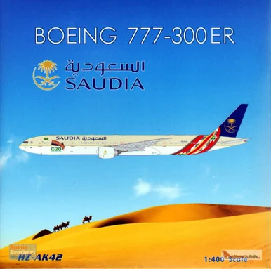 PHX04404 1:400 Phoenix Model Saudia B777-300ER Reg #HZ-AK42 'G20' (pre-painted/pre-built)