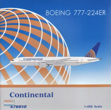 PHX04593 1:400 Phoenix Model Continental B777-200ER Reg #N76010 (pre-painted/pre-built)