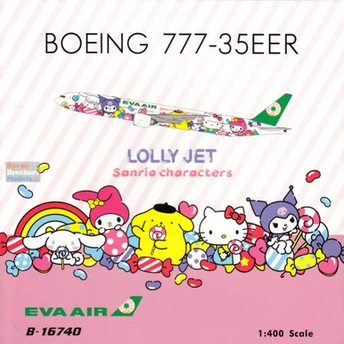 PHX04638 1:400 Phoenix Model EVA Air B777-300ER Reg #B-16740 Lolly Jet (pre-painted/pre-built)