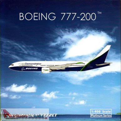 PHX11566 1:400 Phoenix Model Boeing 777-200 Reg #N772ET 'ecoDemonstator' (pre-painted/pre-built)