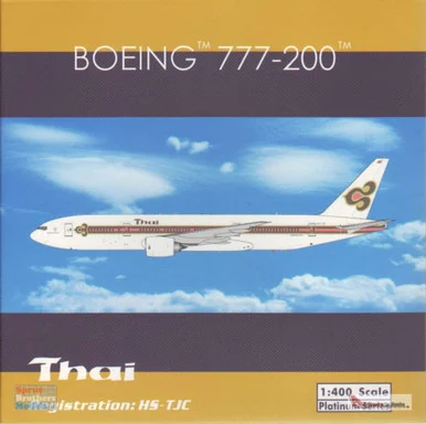 PHX11625 1:400 Phoenix Model Thai Airways Boeing 777-200 Reg #HS-TJC (pre-painted/pre-built)