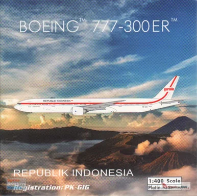 PHX11646 1:400 Phoenix Model Garuda Indonesia Boeing 777-300ER Reg #PK-GIG 'Republik Indonesia' (pre-painted/pre-built)