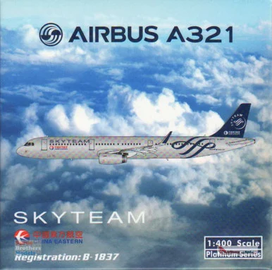 PHX11660 1:400 Phoenix Model China Eastern Airbus A321 Reg #B-1837 SkyTeam (pre-painted/pre-built)