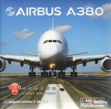 PHX11671 1:400 Phoenix Model China Southern Airbus A380 Reg #F-WWAM (pre-painted/pre-built)