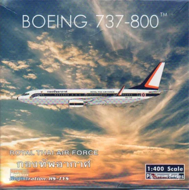 PHX11672 1:400 Phoenix Model Royal Thai Air Force B737-800(W) Reg #HS-TYS (pre-painted/pre-built)