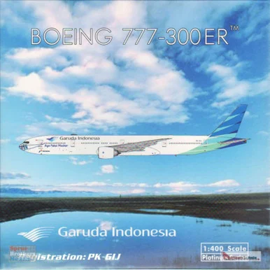 PHX11683 1:400 Phoenix Model Garuda Indonesia B777-300ER Reg #PK-GIJ Mask Livery (pre-painted/pre-built)