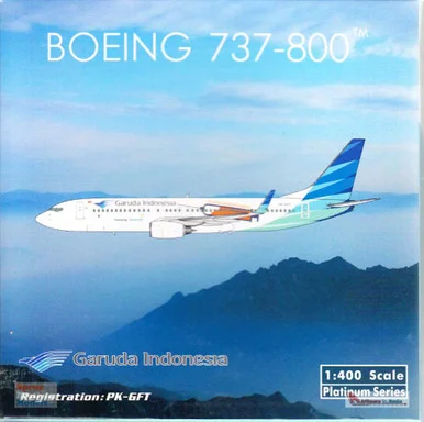 PHX11689 1:400 Phoenix Model Garuda Indonesia B737-800(W) Reg #PK-GFT Vaccine (pre-painted/pre-built)