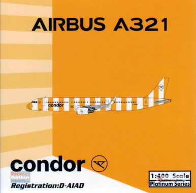 PHX11754 1:400 Phoenix Model Condor Airbus A321 Reg #D-AIAD 'Sunshine' (pre-painted/pre-built)