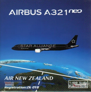 PHX11772 1:400 Phoenix Model Air New Zealand Airbus A321neo Reg #ZK-OYB 'Star Alliance' (pre-painted/pre-built)