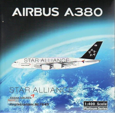 PHX11795 1:400 Phoenix Model Asiana Airlines Airbus A380 Reg #HL7645 'Star Alliance' (pre-painted/pre-built)