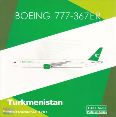 PHX11890 1:400 Phoenix Model Turkmenistan Airlines B777-300LR Reg #EZ-A781 (pre-painted/pre-built)