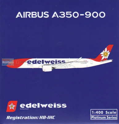 PHX11945 1:400 Phoenix Model Edelweiss Air A350-900 Reg #HB-IHC (pre-painted/pre-built)