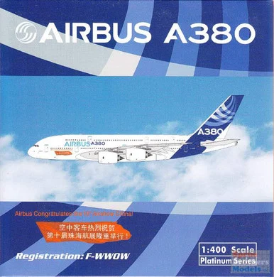 PHX1603 1:400 Phoenix Model Airbus A380-800 "10th Airshow China" REG #F-WWOW (pre-painted/pre-built)