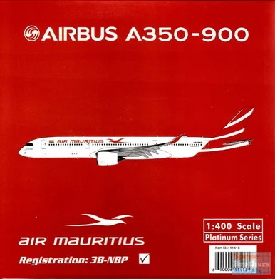 PHX1685 1:400 Phoenix Model Air Mauritius Airbus A350-900(W) Reg #3B-NBP (pre-painted/pre-built)