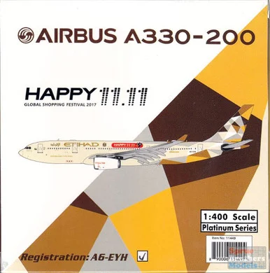 PHX1753 1:400 Phoenix Model Eithad Airbus A330-200 'TMALL' Reg #A6-EYH (pre-painted/pre-built)