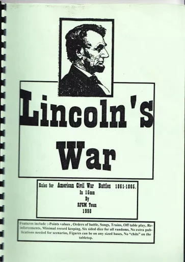 PIG020001X - LINCOLN'S WAR 1998 EDITION (OUT OF PRINT)