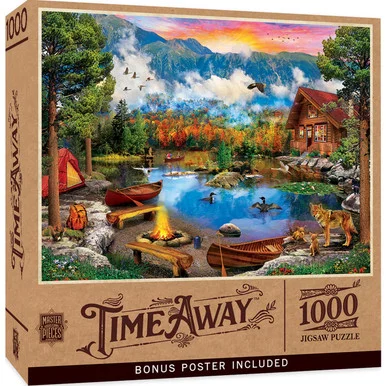 MasterPieces 72130 Time Away, Sunset Canoe 1000 Piece Jigsaw Puzzle - Masterpiece Puzzles